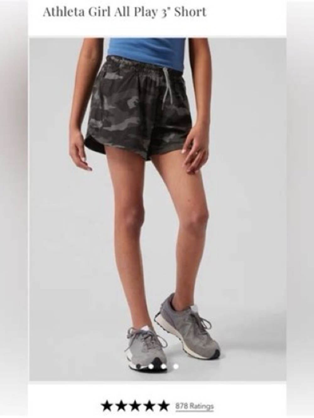Athleta Girl All Play 3" Shorts - Black Camo